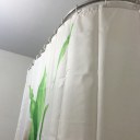 Green Leaves Stones Design Shower Curtain Bathroom Waterproof Polyester Curtain