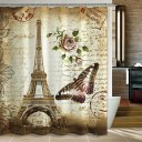 Paris Eiffel Tower Waterproof Kids Bathroom Shower Curtain Home Decoration