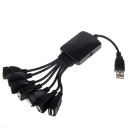 480MPS High Speed USB 2.0 7-port Cable Hub For PC Black