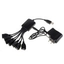 480MPS High Speed USB 2.0 7-port Cable Hub For PC Black