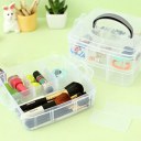 Transparent Plastic Makeup Organizer Boxes Travel Storage Case Portable