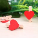 50Pcs Wooden Mini Clip Wood Pegs Kid Crafts Party Favor Supply Heart