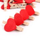 50Pcs Wooden Mini Clip Wood Pegs Kid Crafts Party Favor Supply Heart