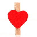 50Pcs Wooden Mini Clip Wood Pegs Kid Crafts Party Favor Supply Heart