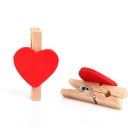 50Pcs Wooden Mini Clip Wood Pegs Kid Crafts Party Favor Supply Heart