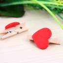 50Pcs Wooden Mini Clip Wood Pegs Kid Crafts Party Favor Supply Heart