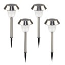 Pack of 4 Color Changing Solar Stainless Steel Lawn Light Pathway Garden Lamp