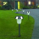 Pack of 4 Color Changing Solar Stainless Steel Lawn Light Pathway Garden Lamp