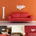 Mirror Style Hexagon Silver Removable Decal Art Wall Sticker Home Decoration