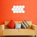 Mirror Style Hexagon Silver Removable Decal Art Wall Sticker Home Decoration