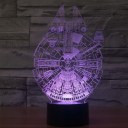 Star Wars Millennium Falcon 3D Stereoscopic Visual Light Acrylic Lamp