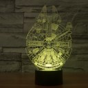 Star Wars Millennium Falcon 3D Stereoscopic Visual Light Acrylic Lamp