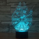 Star Wars Millennium Falcon 3D Stereoscopic Visual Light Acrylic Lamp