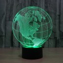 America/Europe Globe 3D Light Colorful Lights Visual Perspective Fashion Lamp