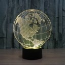 America/Europe Globe 3D Light Colorful Lights Visual Perspective Fashion Lamp