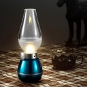 Blowing Control Table Lamp USB Rechargeable LED Kerosene Desk Lamp Retro Style