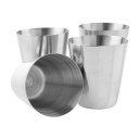 1set 4pcs Stainless Steel Cups Cover Mug Drinking Coffee Beer Camping Travel Sup