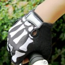 Outdoor Riding Skull Half Finger Gloves Sports Workout Exercise Training Wear