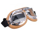 Aviator Pilot Cruiser Motorcycle&Bicycle Scooter Goggles Eyewear Clear Lens