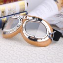 Aviator Pilot Cruiser Motorcycle&Bicycle Scooter Goggles Eyewear Clear Lens