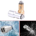 2USB Car Charger Adapter Safety Hammer Universal