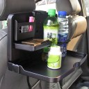 Folding Auto Car Back Seat Table Drinks Cup Tray Holder Stand Desk Black