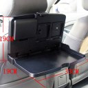 Folding Auto Car Back Seat Table Drinks Cup Tray Holder Stand Desk Black