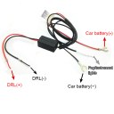 12V Car Led Daytime Running Light Relay Harness DRL Control ON/OFF Automatic