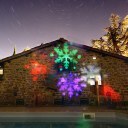 Waterproof LED Christmas Snowflake Pattern Projection Lamp Colorful Lighting EU