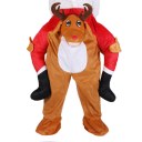 Adult Costume Carry Me Novelty Elk Reindeer Ride On Christmas Fake Leg Pants