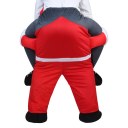 Adult Fancy Dress Costume Carry Me Bearded Santa Claus Ride On Christmas Mascot