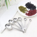 Stainless Steel Round Head Measuring Spoons Set of 6 Accurate Spoons Ingredients