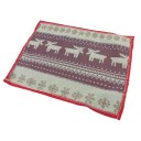 4 Tapestry Table Linen Place Mats Vintage Lovely Red Christmas Elk Deer Placemat