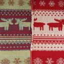 4 Tapestry Table Linen Place Mats Vintage Lovely Red Christmas Elk Deer Placemat