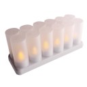 12PCS Rechargeable Flameless LED Tea Candle Light With Votives EU US Plug Yellow