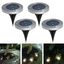 Garden Landscape In Ground Solar Powered Lighting 2 LED Solar Ground Lights 4pcs