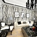 3D Stereo Black White Abstract Branches Forest Woods Trees Waterproof Wallpaper