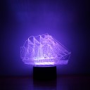 3D Illusion Lamp Sailboat Ship Modern 7 Color Change LED Desk Table Light Lamp