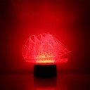 3D Illusion Lamp Sailboat Ship Modern 7 Color Change LED Desk Table Light Lamp