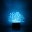 3D Illusion Lamp Sailboat Ship Modern 7 Color Change LED Desk Table Light Lamp