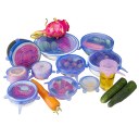 Cover Silicone Stretch Lids Kitchen 6 Pack Of Various Sizes Blue Can Stretch 