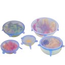 Cover Silicone Stretch Lids Kitchen 6 Pack Of Various Sizes Blue Can Stretch 