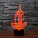 3D Illusion Lamp Gawell Night Light Sitting Meditation 7 Changing Colors Touch