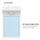 36LED Solar Lights Wall Sconces with Mounting Pole Outdoor Motion Sensor Light