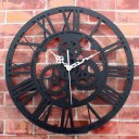 Modern Home Decor Clock Large Round Metal Color Wall Vintage Steampunk Skeleton