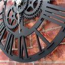 Modern Home Decor Clock Large Round Metal Color Wall Vintage Steampunk Skeleton