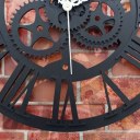 Modern Home Decor Clock Large Round Metal Color Wall Vintage Steampunk Skeleton