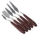 5pcs Stainless Steel Artists Spatula Palette Knife P ainting Mixing Scraper Set