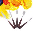 5pcs Stainless Steel Artists Spatula Palette Knife P ainting Mixing Scraper Set