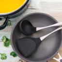 Stainless Steel Handle Silicone Kitchenware Set of 2 Silicone Spatula Ladle